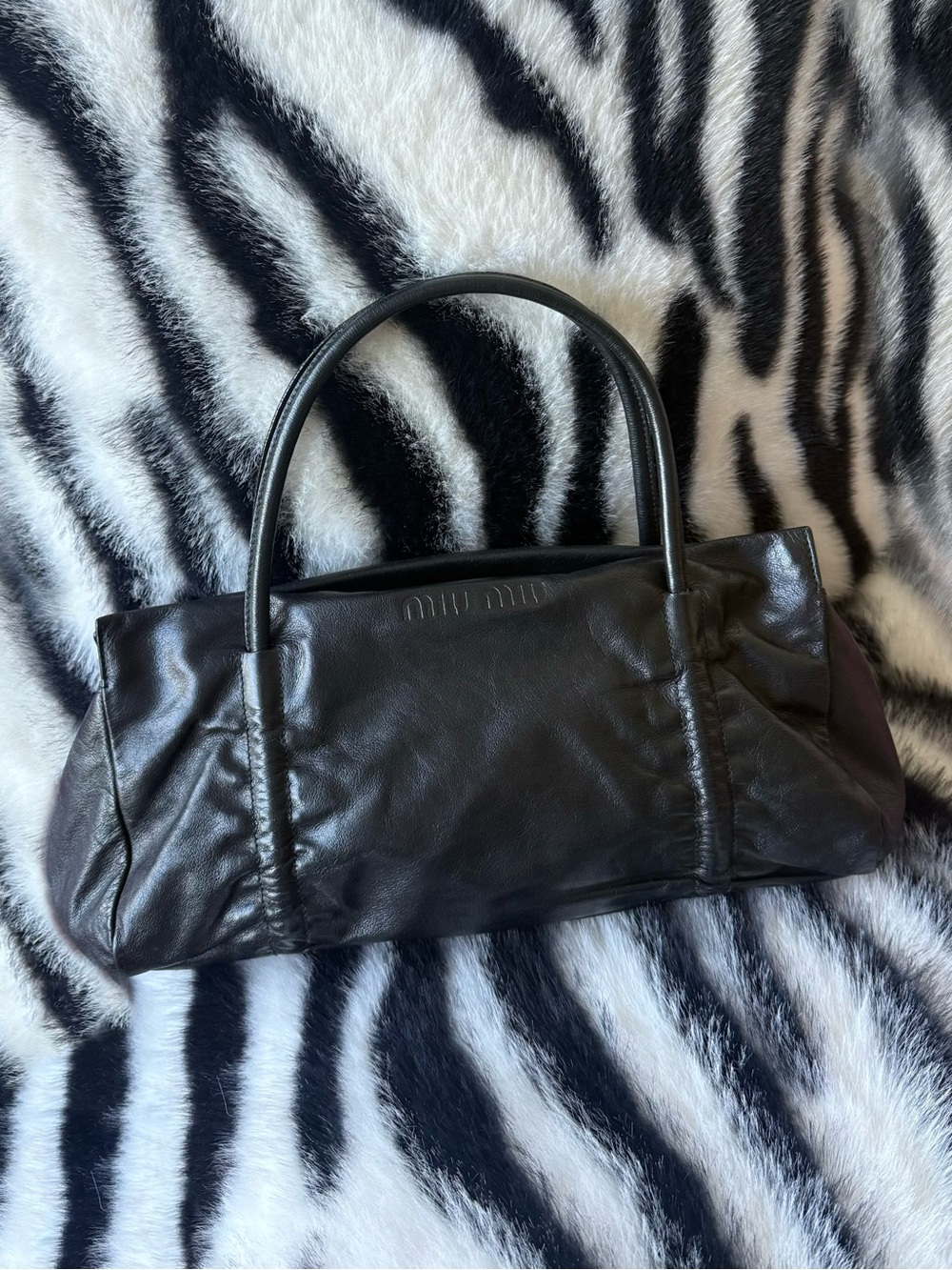 Miu Miu Calfskin Leather Barrel Bag